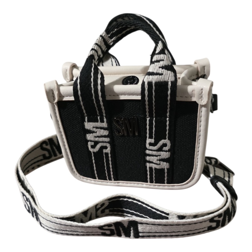 Steve Madden Black and White Mini Crossbody Tote